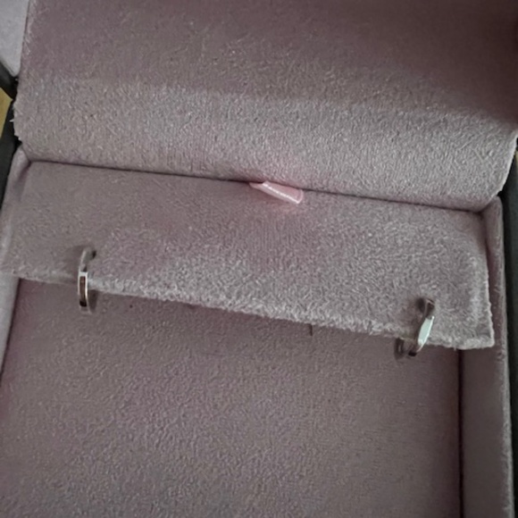 EF Collection White Gold Huggie Earrings (pair) - Picture 1 of 2